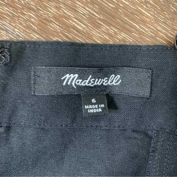 Madewell black Womens tie waist linen blend romper 6 - Picture 6 of 10
